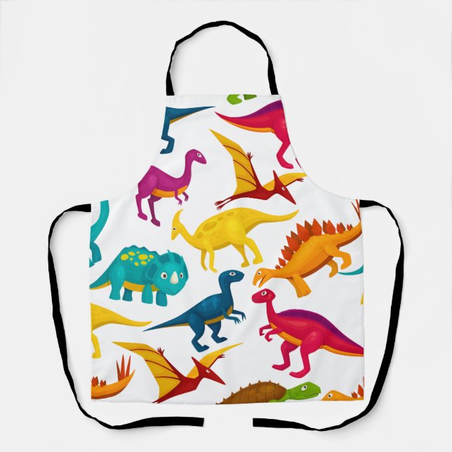 Dino cutte pattern stickers apron (Front)