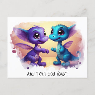 *~* Dino Dance AP48 PHOTO Invite Dragon Postcard