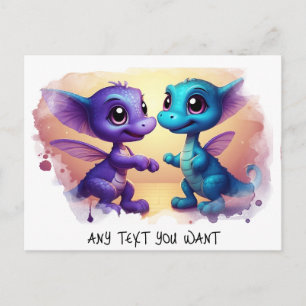 *~* Dino Dance AP48 PHOTO Invite Dragon Postcard