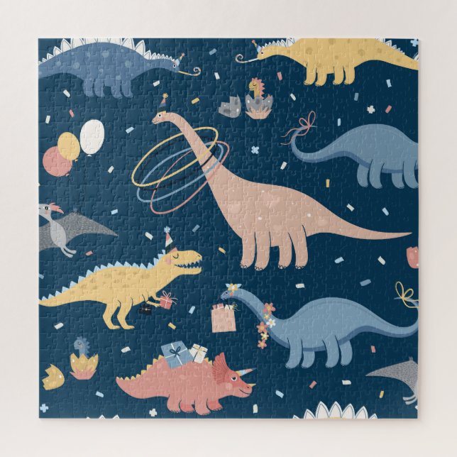 Dino Delight: Birthday Party Fun Jigsaw Puzzle (Vertical)