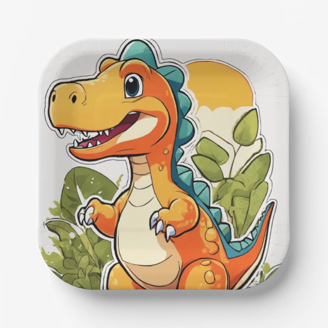 Dino Delight Paper Plates (Front)