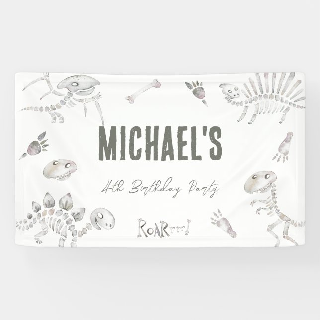 Dino Dig Birthday Welcome  Banner (Horizontal)