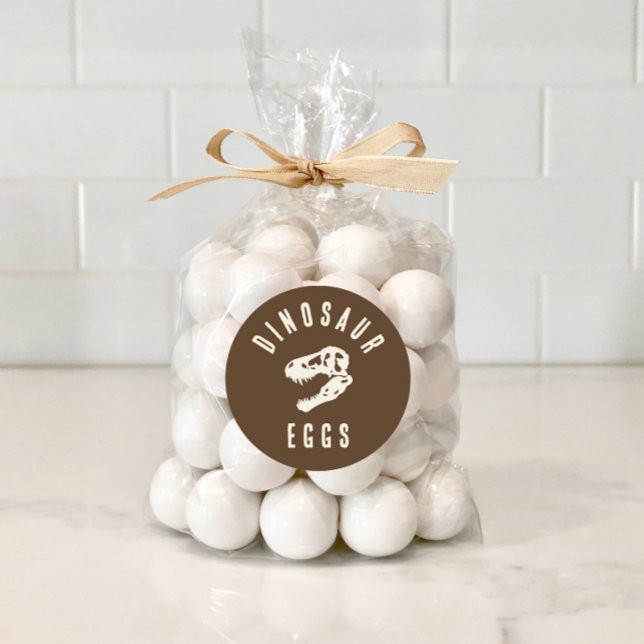 Dino Dig Dinosaur Eggs Excavation Birthday Treat Classic Round Sticker (Creator Uploaded)