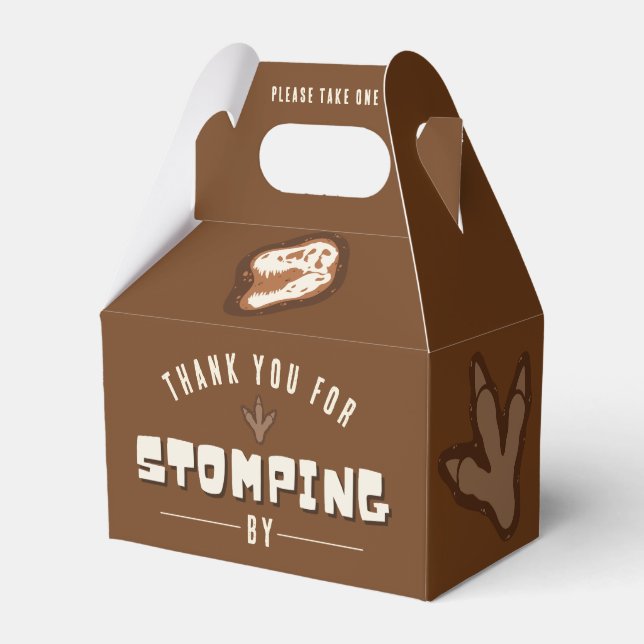 Dino Dig Dinosaur Excavation Birthday Favour Boxes (Front Side)