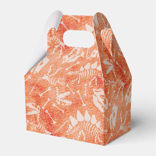 Dino Dig orange  Favour Box (Front Side)