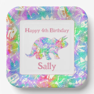 Dino Dig rainbow    Paper Plate