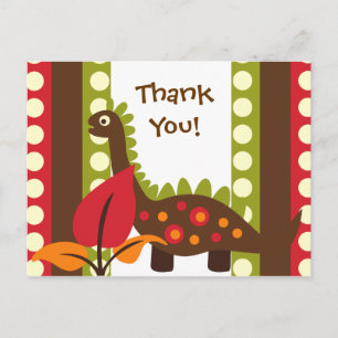 Dino Dinosaur Birthday Thank You Postcard