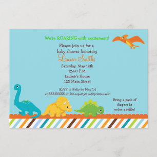 Dino Dinosaur Boys Baby Shower Invitation