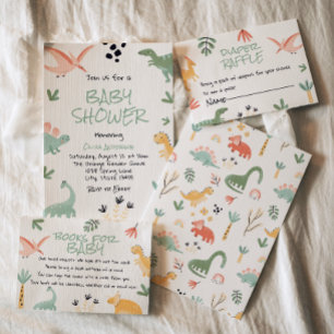 Dino Dinosaur Little Dino In the Way Baby Shower  Invitation