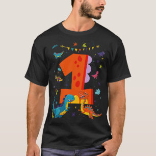 Dino Dinosaurs Kids 1st Birthday 1 Year Old T-Shirt