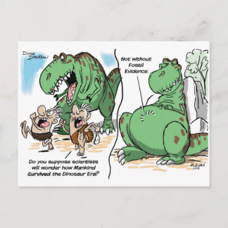 Dino Doodle Cartoon Postcard
