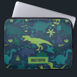 Dino Doodle Silhouettes Kids Dinosaur Laptop Sleeve<br><div class="desc">Dino Doodle Silhouettes Kids Dinosaur Personalised Cute Prehistoric Pattern.</div>