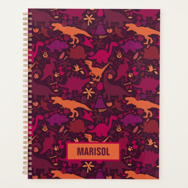 Dino Doodle Silhouettes Kids Dinosaur Planner (Front)