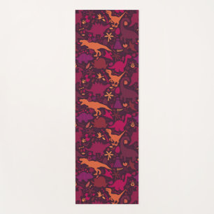 Dino Doodle Silhouettes Kids Dinosaur Yoga Mat