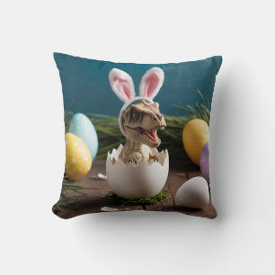 Dino Easter Surprise – Cute T-Rex in an Easter Egg Cushion
