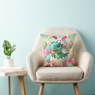 Dino Easter Surprise – Cute T-Rex in an Easter Egg Cushion