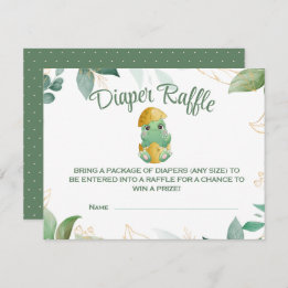 Dino Egg Baby Shower Diaper Raffle Card