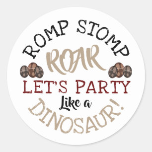 Dino Eggs, Children's Dinosaur Birthday Party Classic Round Sticker
