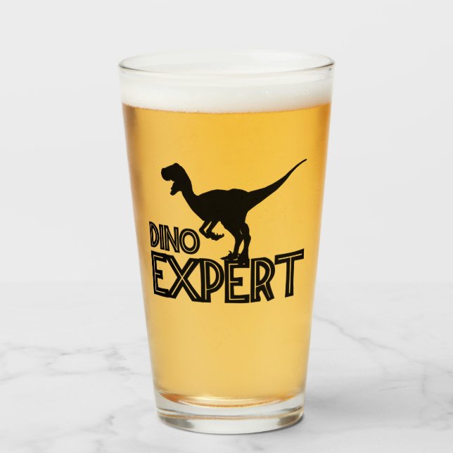 Dino Expert - Dinosaur Lovers Glass (Front Filled)
