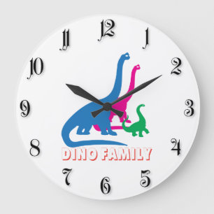 Dino family large clock