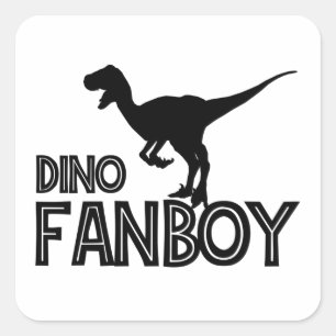 Dino Fanboy - Dinosaur Lover Square Sticker