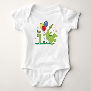 Dino First Birthday Baby Bodysuit