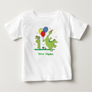 Dino First Birthday Personalised Baby T-Shirt
