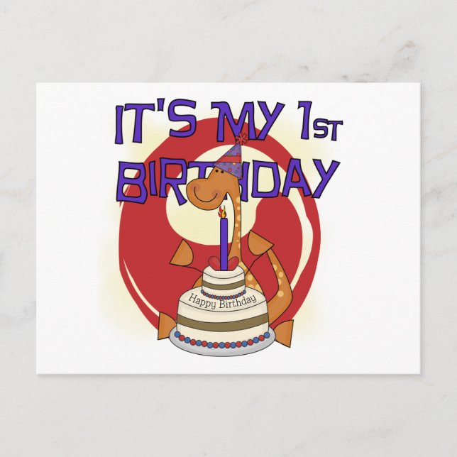 Dino First Birthday Tshirts and Gifts Postcard (Front)