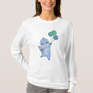 Dino Flies With Balloons Cute Animals Dinosaurs T-Shirt