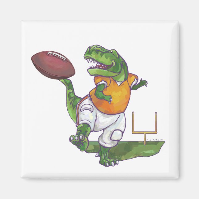 Dino Football Player Magnet (Front)