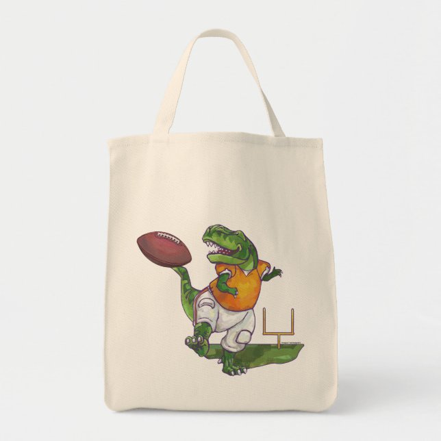 Dino Football Player Tote Bag (Front)