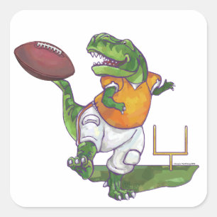 Dino Football Star Square Sticker