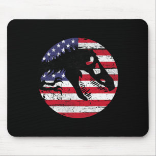 Dino Fossi Usa Flag Patriotic Dinosaur T-rex 4th O Mouse Mat