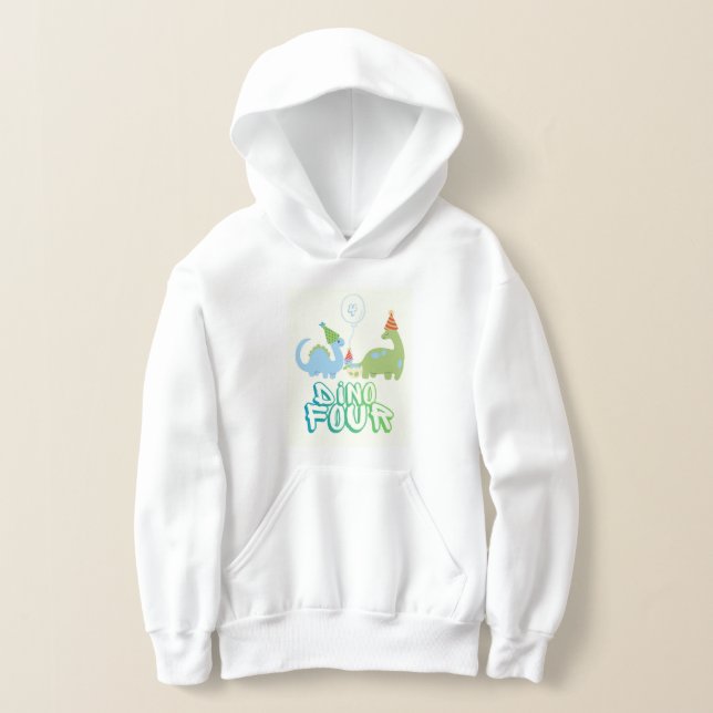 Dino Four Birthday Hoodie (Laydown)