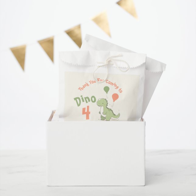 Dino Four Dinosaur 4th Birthday Party Favour Bags (Party)