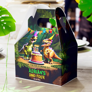 Dino four dinosaur birthday party favours template favour box