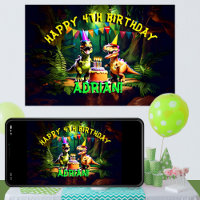 Dino four dinosaur happy birthday template