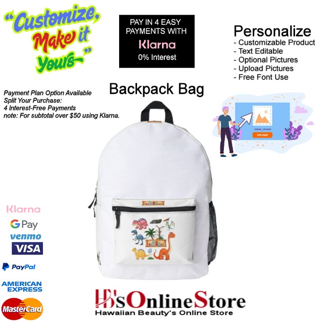 Dino Friends Backpack Print Cut Sew School Bag (Dino Friends Backpack Print Cut Sew School Bag.)