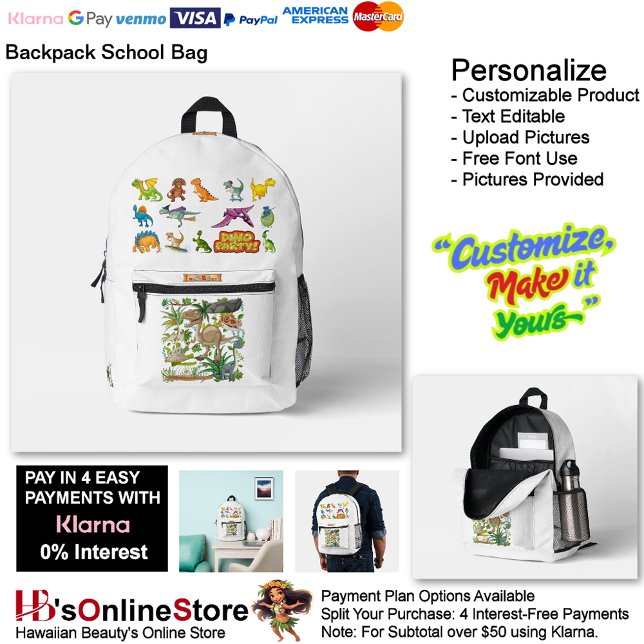 Dino Friends Backpack Print Cut Sew School Bag 10 (Dino Friends Backpack Print Cut Sew School Bag 10.)