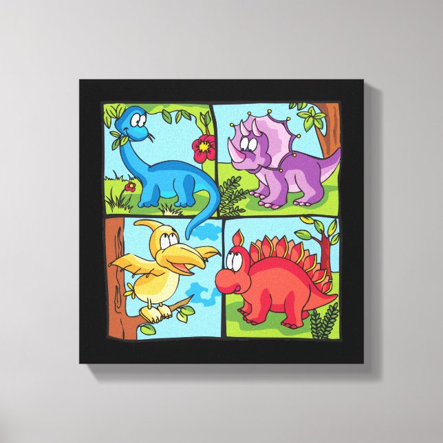 Dino Friends Canvas Print (Front)