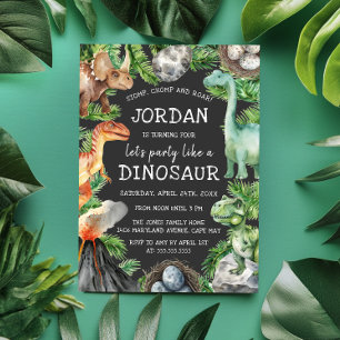 Dino Fun Birthday Party    Invitation