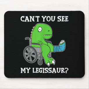 Dino Funny Get Well Broken Leg Gift Dinosaur With Mouse Mat