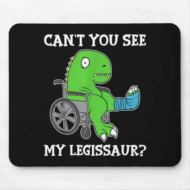 Dino Funny Get Well Broken Leg Gift Dinosaur With  Mouse Mat (Front)