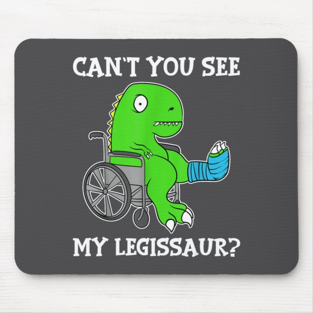 Dino Funny Get Well Broken Leg Gift Dinosaur With  Mouse Mat (Front)