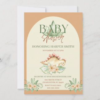 Dino Gender Neutral Baby Shower Invitation