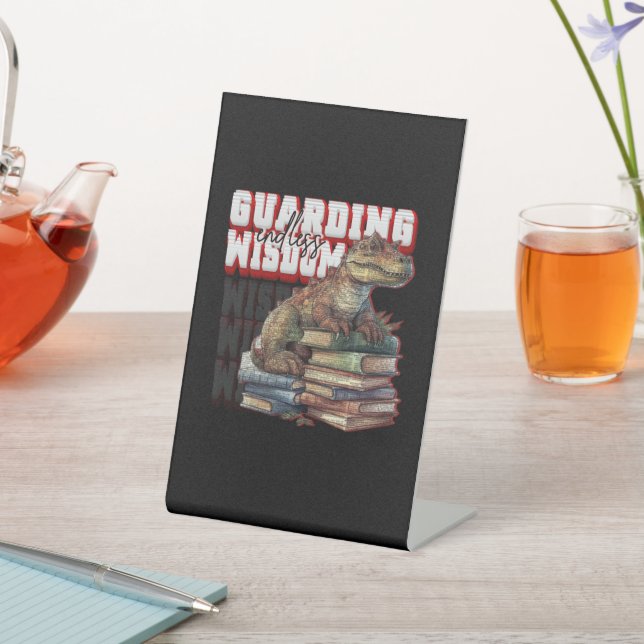 Dino - Guarding Endless Wisdom  Pedestal Sign (In SItu)