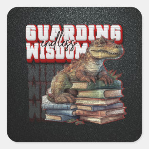 Dino - Guarding Endless Wisdom  Square Sticker