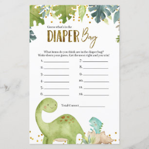 Dino Guess What's In the Diaper Bag Game