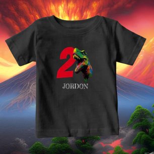 Dino Happy 2nd Birthday Baby T-Shirt