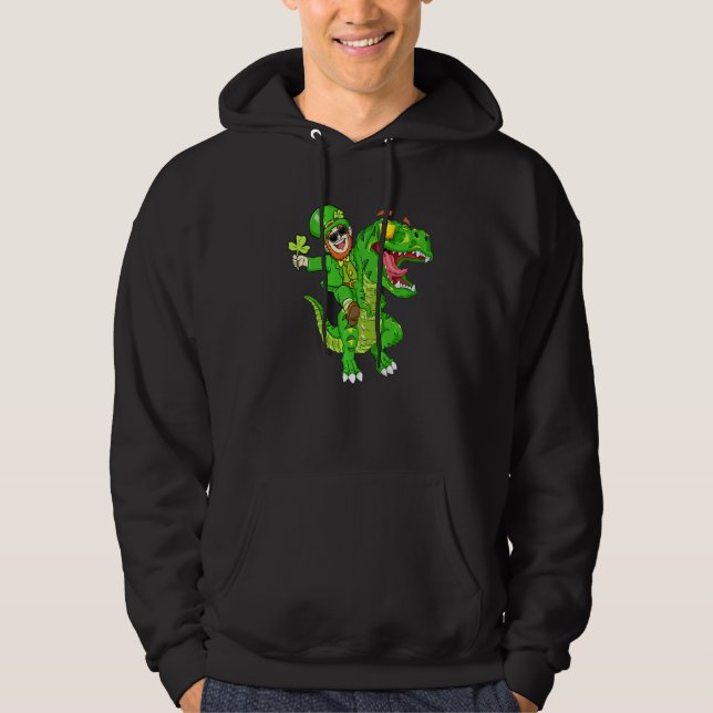 Dino Happy St Pat Trex Day St Patricks Day Kids To Hoodie (Front)